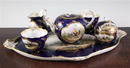 A fine Meissen bird-painted part cabaret set, second half 19th century, (8)